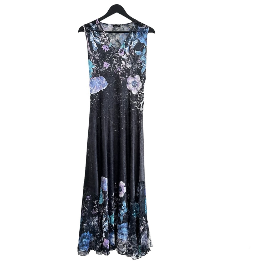 KOMAROV FLORAL SLEEVELESS LONG MAXI DRESS MEDIUM